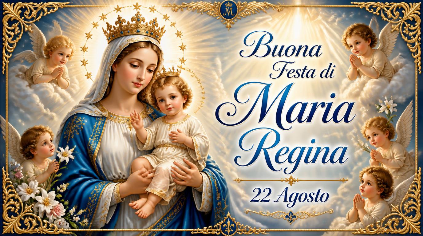 Cartoline di 22 Agosto - Buona Festa di Maria Regina 22 Agosto