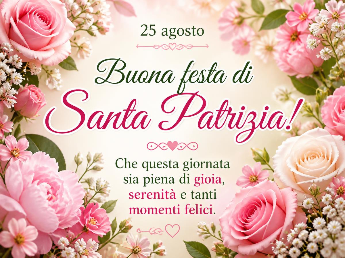 Cartoline di 25 Agosto - 25 agosto Buona festa di Santa Patrizia