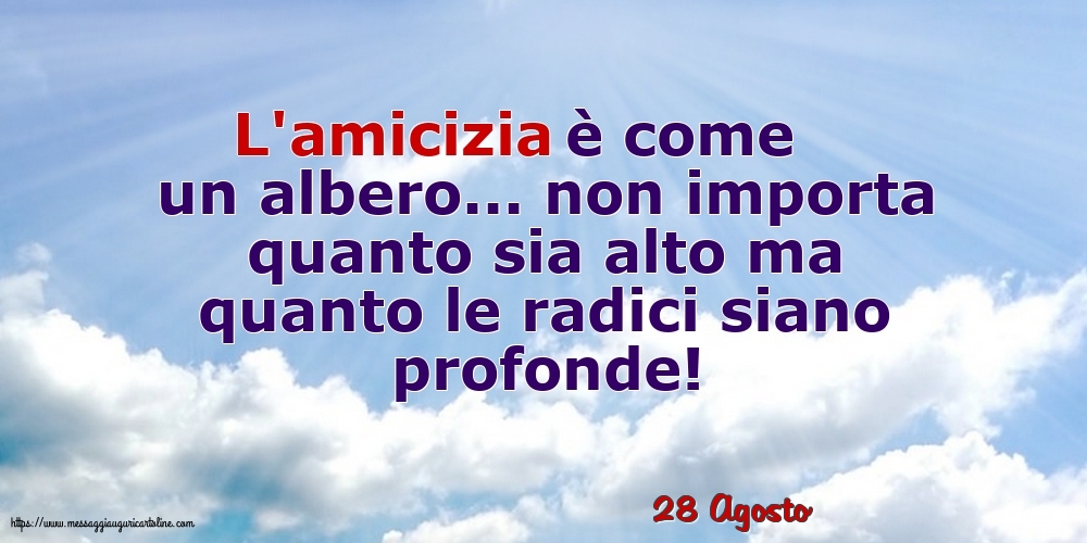 28 Agosto - L'amicizia è come un albero...