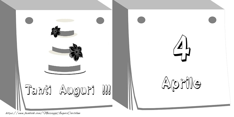 Cartoline di 4 Aprile - 4 Aprile Tanti auguri