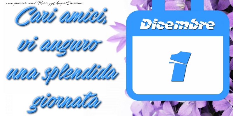 Dicembre 1 Cari amici, vi auguro una splendida giornata