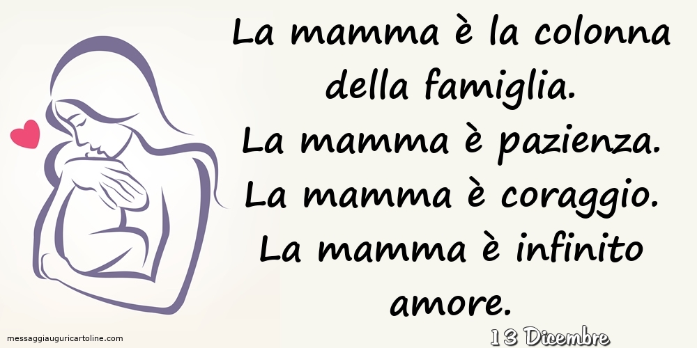 13 Dicembre - La mamma è la colonna della famiglia
