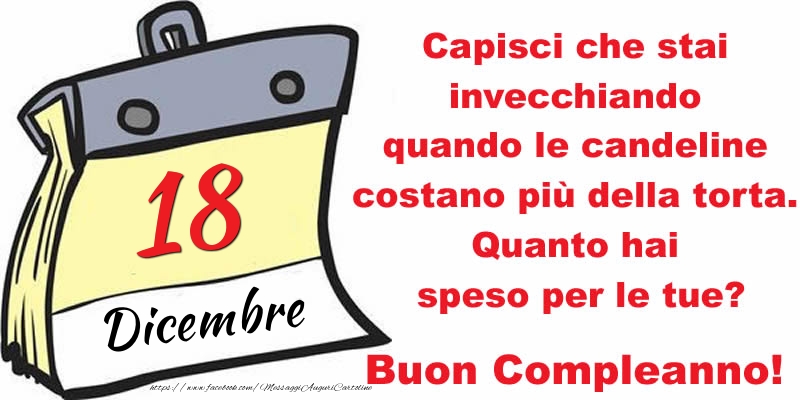 Capisci che stai invecchiando quando le candeline costano più della torta. Quanto hai speso per le tue? Buon Compleanno, 18 Dicembre!