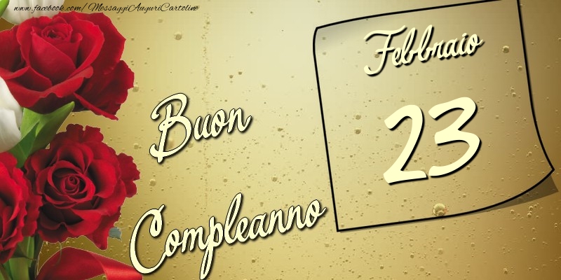 Cartoline di 23 Febbraio - Buon compleanno 23 Febbraio