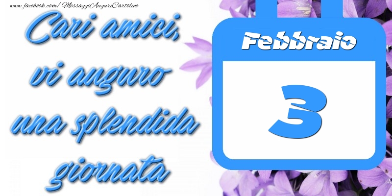 Febbraio 3 Cari amici, vi auguro una splendida giornata