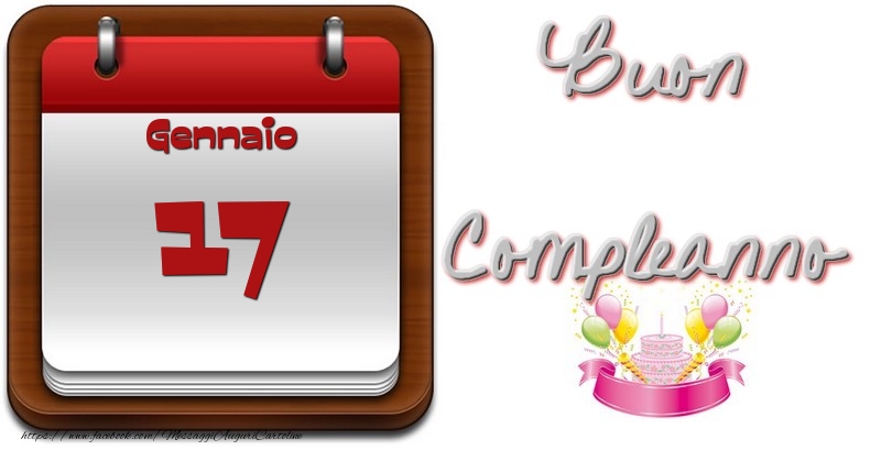 Cartoline di 17 Gennaio - Gennaio 17 Buon Compleanno
