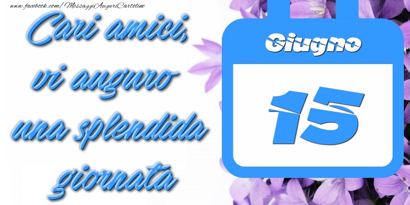 Giugno 15 Cari amici, vi auguro una splendida giornata