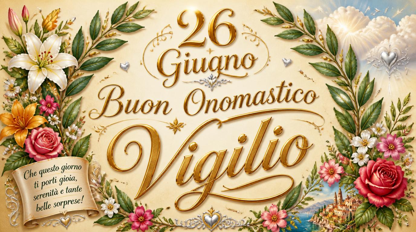 Cartoline di 26 Giugno - 26	Giugno  Buon Onomastico  Vigilio