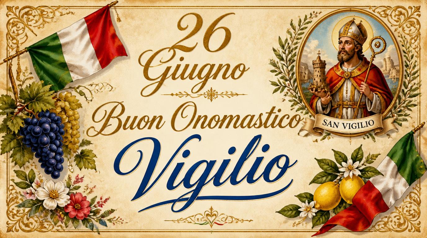 Cartoline di 26 Giugno - 26	Giugno  Buon Onomastico  Vigilio