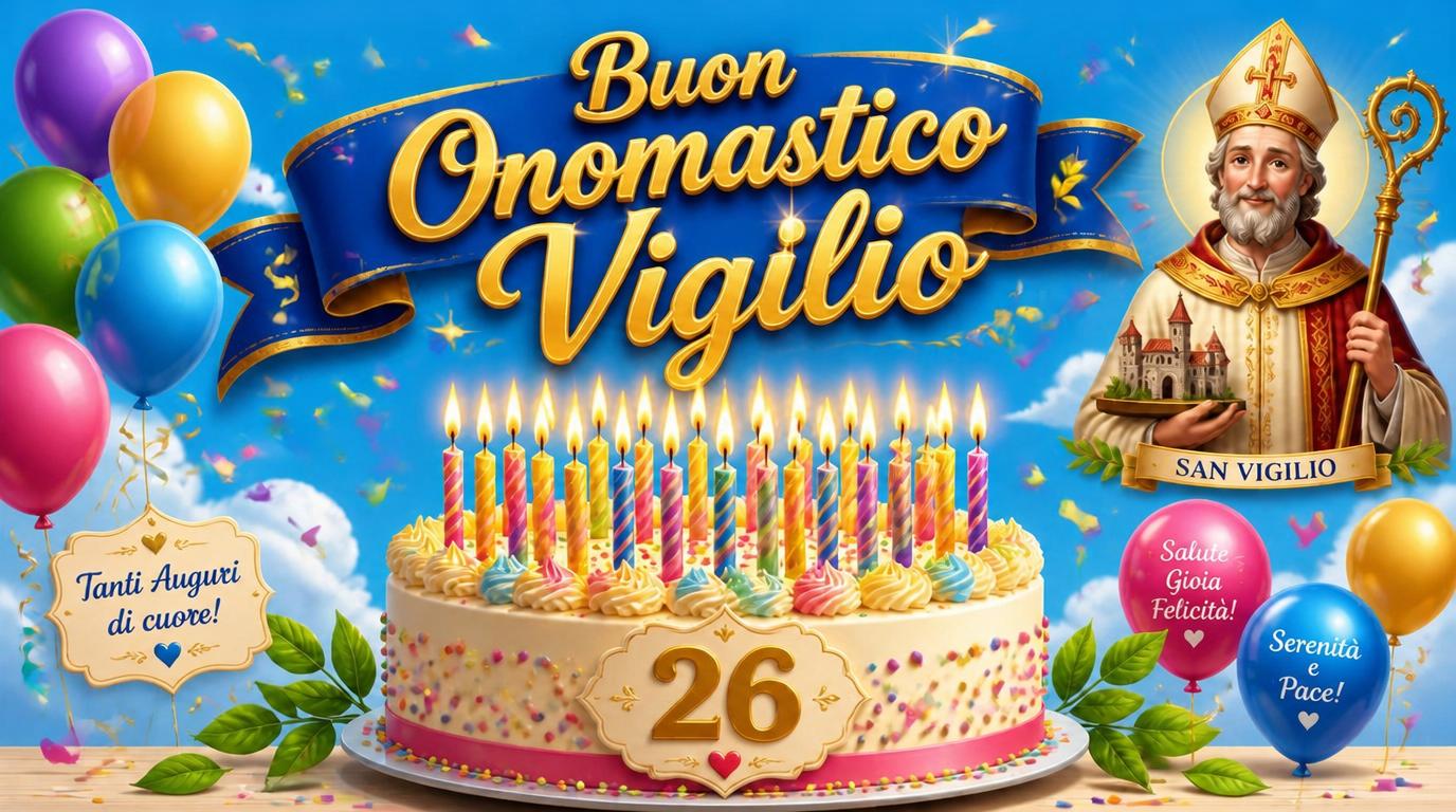 Cartoline di 26 Giugno - 26	Giugno  Buon Onomastico  Vigilio