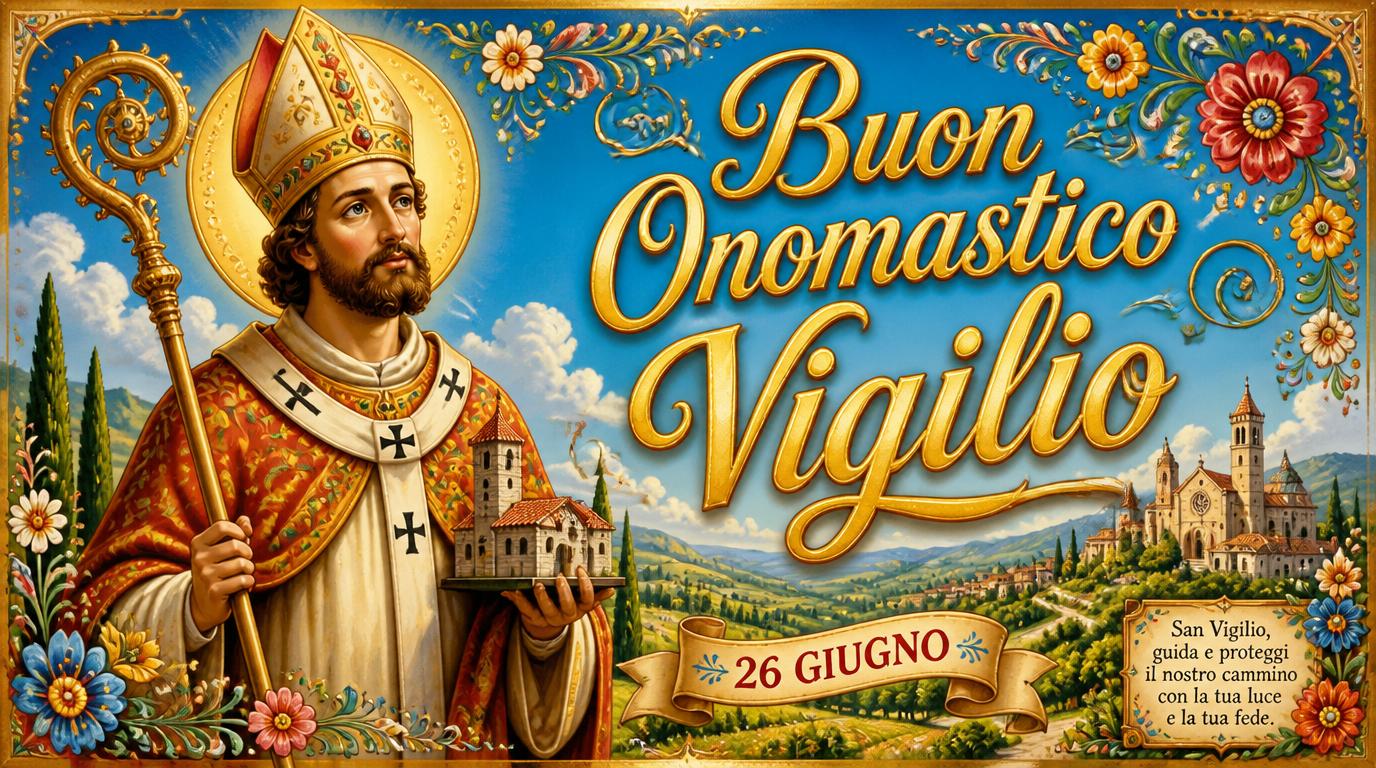 Cartoline di 26 Giugno - 26	Giugno  Buon Onomastico  Vigilio