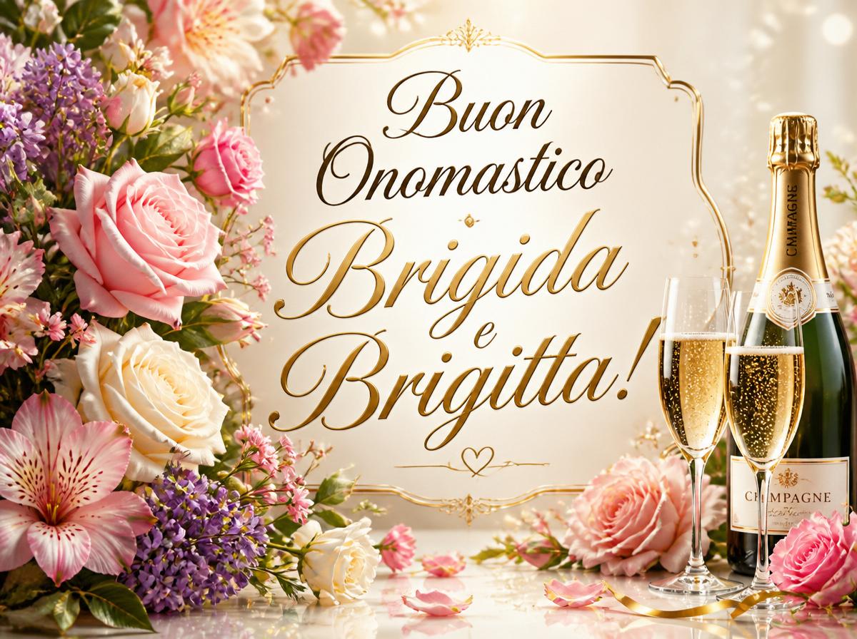 Cartoline di 23 Luglio - Buon Onomastico Brigida e Brigitta!