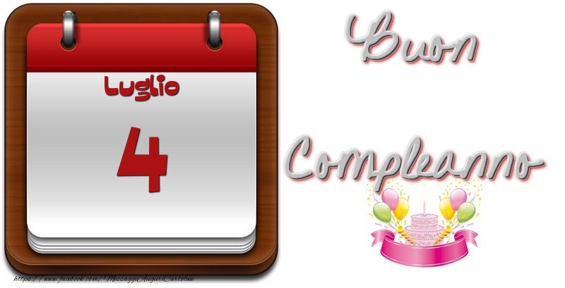 Cartoline di 4 Luglio - Luglio 4 Buon Compleanno