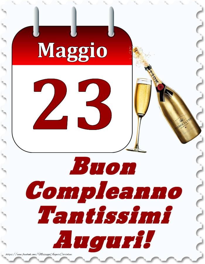Cartoline di 23 Maggio - Maggio 23 Buon Compleanno Tantissimi Auguri!