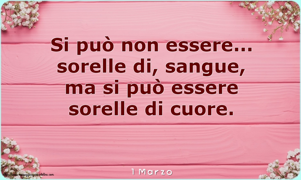 1 Marzo - Si può non essere