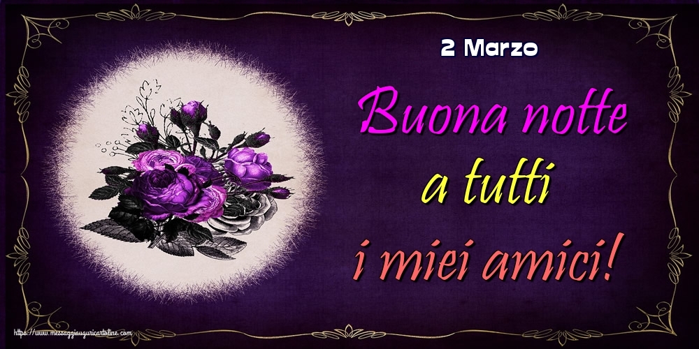 Cartoline di 2 Marzo - 2 Marzo - Buona notte a tutti i miei amici!