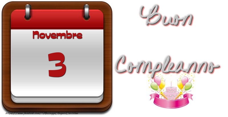 Cartoline di 3 Novembre - Novembre 3 Buon Compleanno