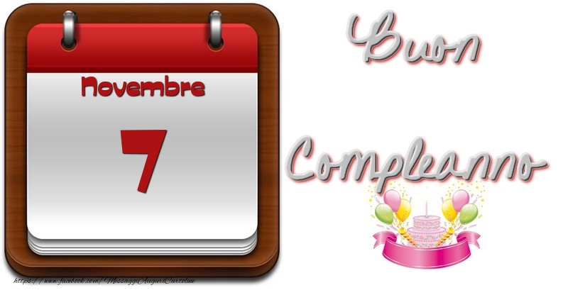 Cartoline di 7 Novembre - Novembre 7 Buon Compleanno