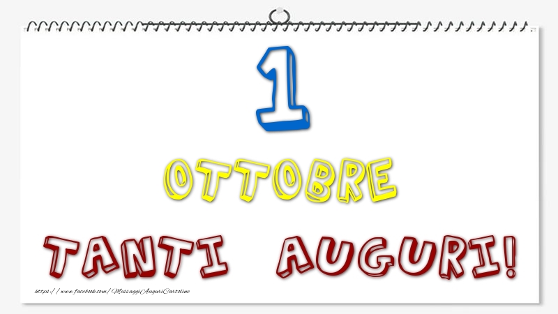 Cartoline di 1 Ottobre - 1 Ottobre - Tanti Auguri!