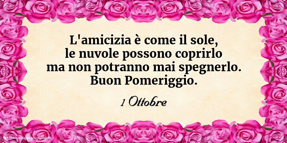 Cartoline di 1 Ottobre - 1 Ottobre - Buon Pomeriggio.