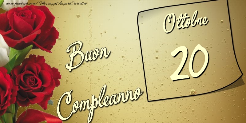 Cartoline di 20 Ottobre - Buon compleanno 20 Ottobre