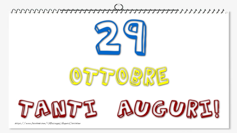 Cartoline di 29 Ottobre - 29 Ottobre - Tanti Auguri!
