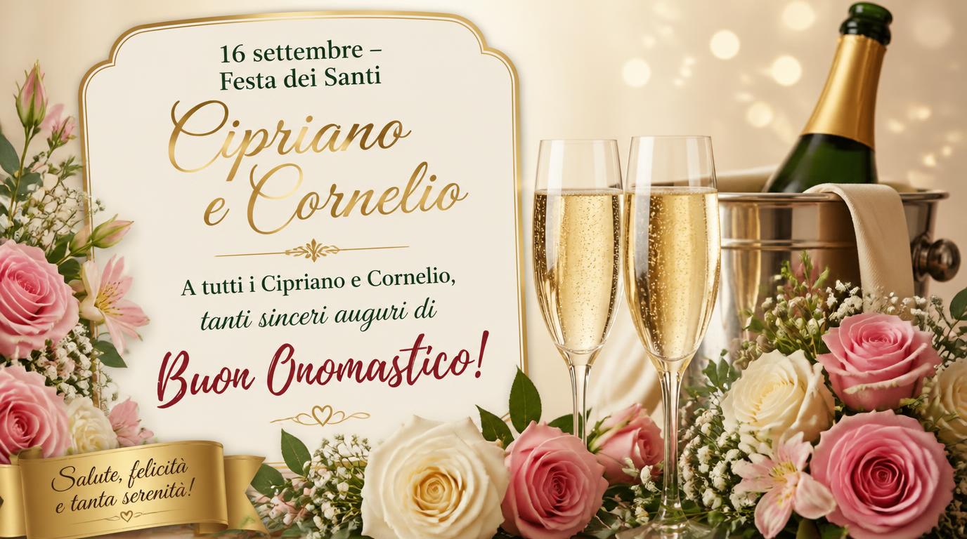 Cartoline di 16 Settembre - 16 settembre – Festa dei Santi Cipriano e Cornelio. A tutti i Cipriano e Cornelio, tanti sinceri auguri di Buon Onomastico!