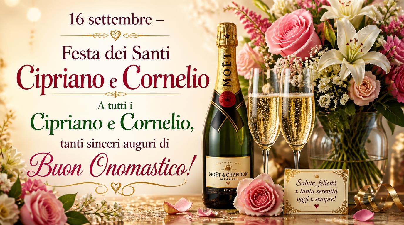 Cartoline di 16 Settembre - 16 settembre – Festa dei Santi Cipriano e Cornelio. A tutti i Cipriano e Cornelio, tanti sinceri auguri di Buon Onomastico!
