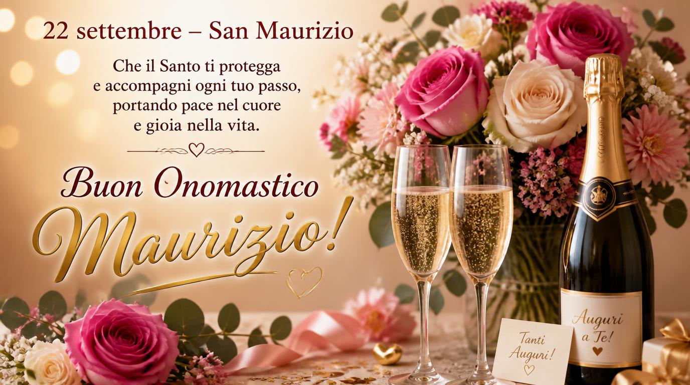 Cartoline di 22 Settembre - 22 settembre – San Maurizio. Che il Santo ti protegga e accompagni ogni tuo passo, portando pace nel cuore e gioia nella vita. Buon Onomastico Maurizio!