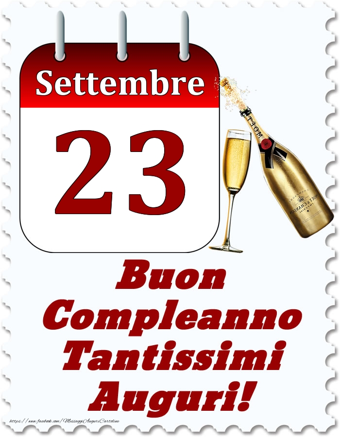 Cartoline di 23 Settembre - Settembre 23 Buon Compleanno Tantissimi Auguri!