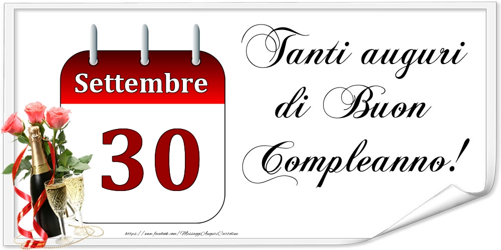 Cartoline di 30 Settembre - Tanti auguri di Buon Compleanno! - Settembre.30