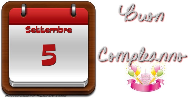 Cartoline di 5 Settembre - Settembre 5 Buon Compleanno