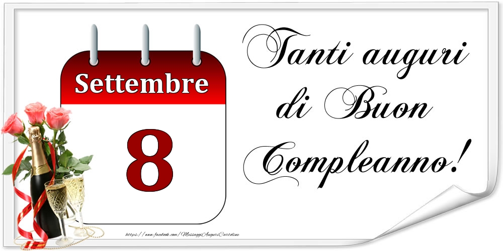 Cartoline di 8 Settembre - Tanti auguri di Buon Compleanno! - Settembre.8