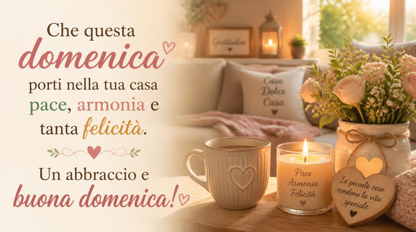 Che questa domenica porti nella tua casa pace, armonia e tanta felicità. Un abbraccio e buona domenica!