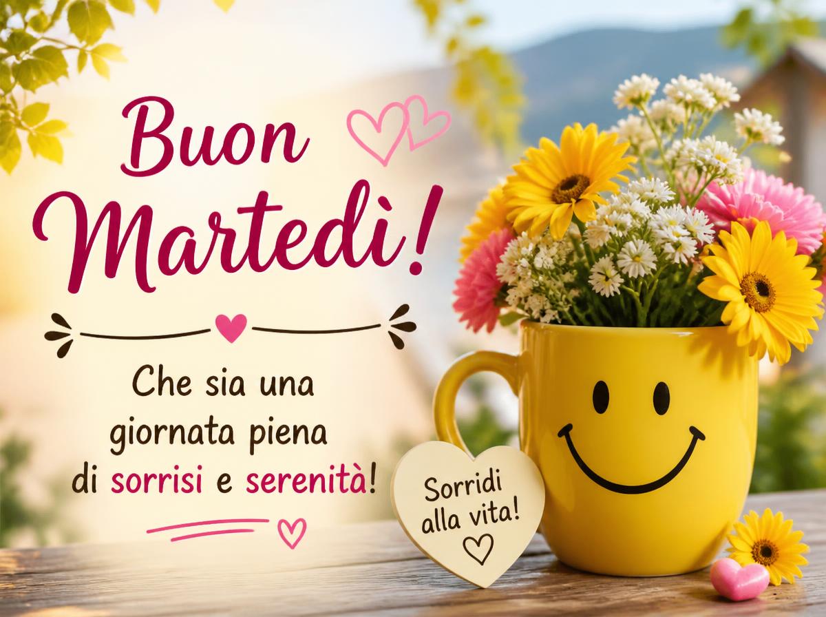 Buon martedì! Che sia una giornata piena di sorrisi e serenità!