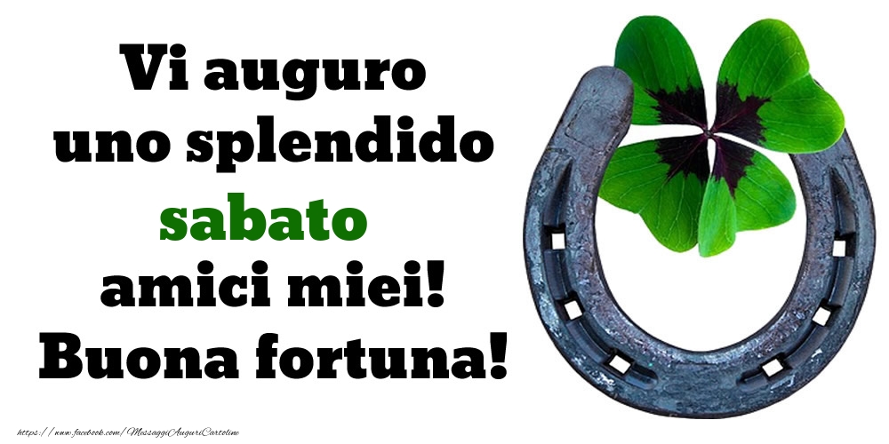 Vi auguro uno splendido sabato amici miei! Buona fortuna!