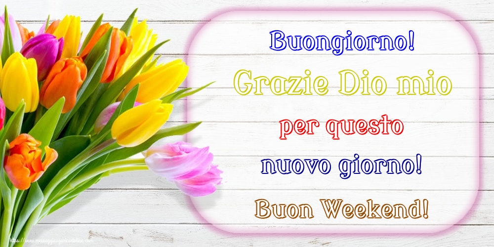 Buongiorno! Grazie Dio mio per questo nuovo giorno! Buon Weekend!