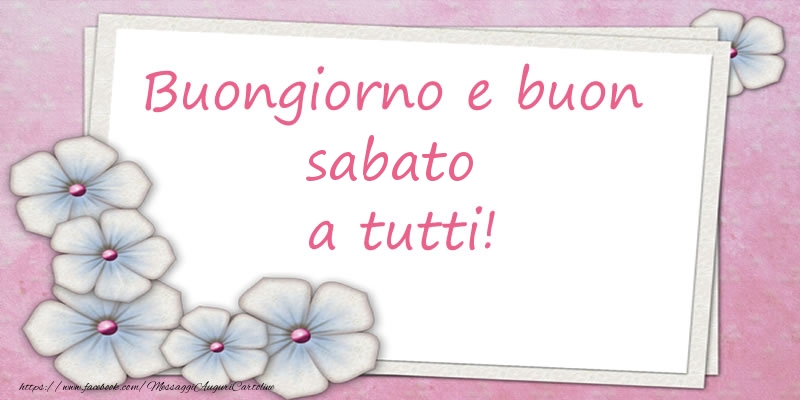 Buongiorno e buon sabato a tutti!