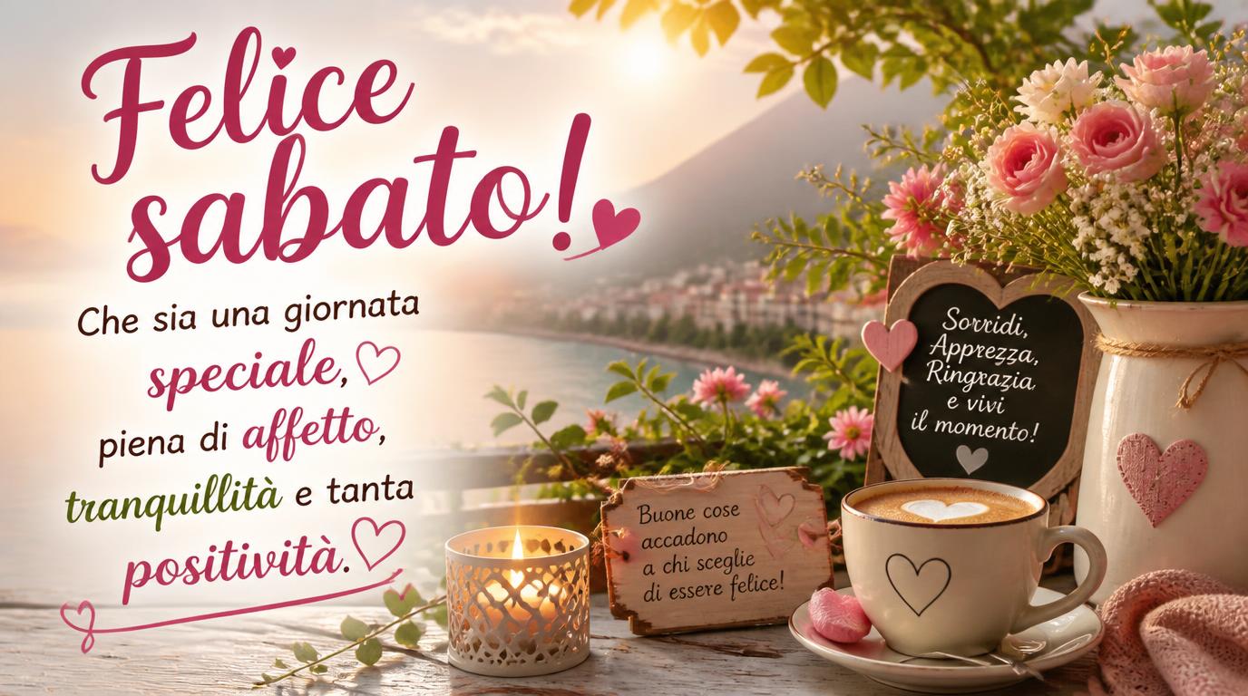 Felice sabato! Che sia una giornata speciale, piena di affetto, tranquillità e tanta positività.