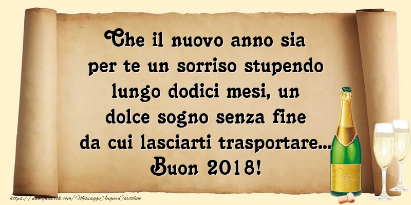 Messaggi di Buon Anno - Che il nuovo anno sia per te un sorriso - messaggiauguricartoline.com