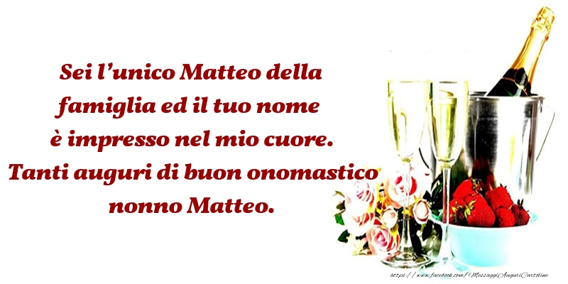 Messaggi di San Matteo - Buon onomastico nonno Matteo. - messaggiauguricartoline.com