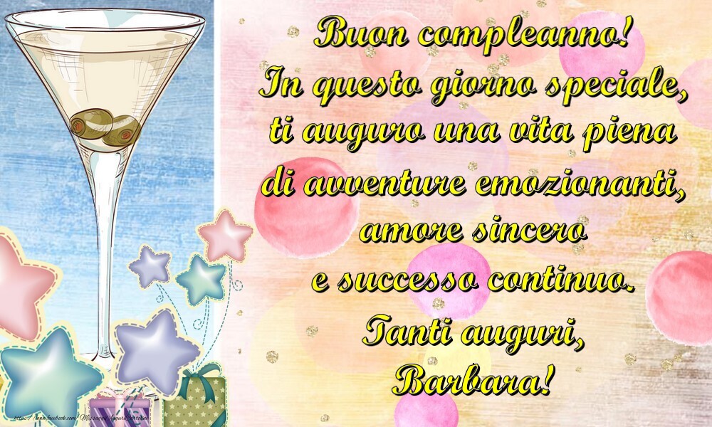 Cartoline di auguri - In questo giorno speciale,  ti auguro una vita piena  di avventure emozionanti,  amore sincero  e successo continuo.