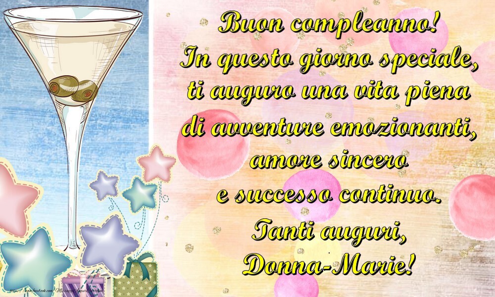Cartoline di auguri - In questo giorno speciale,  ti auguro una vita piena  di avventure emozionanti,  amore sincero  e successo continuo.