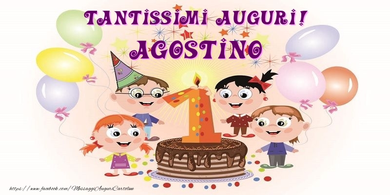 Cartoline per bambini - Tantissimi Auguri! Agostino