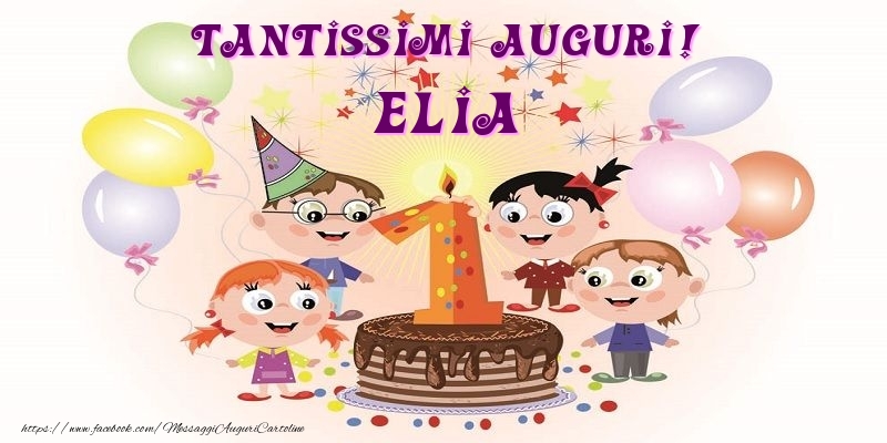 Cartoline per bambini - Tantissimi Auguri! Elia