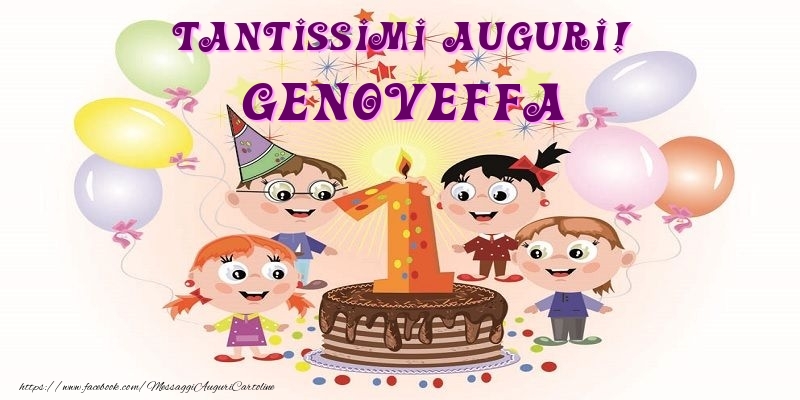 Cartoline per bambini - Tantissimi Auguri! Genoveffa