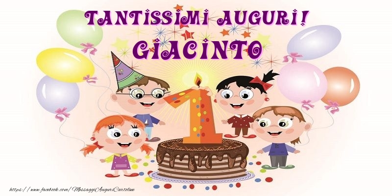Cartoline per bambini - Tantissimi Auguri! Giacinto