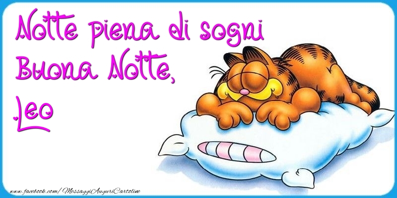 Cartoline di buonanotte - Notte piena di sogni Buona Notte, Leo