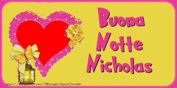 Cartoline di buonanotte - Cuore & Fiori & 1 Foto & Cornice Foto | Buona Notte Nicholas