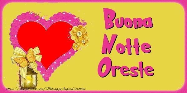 Cartoline di buonanotte - Cuore & Fiori & 1 Foto & Cornice Foto | Buona Notte Oreste